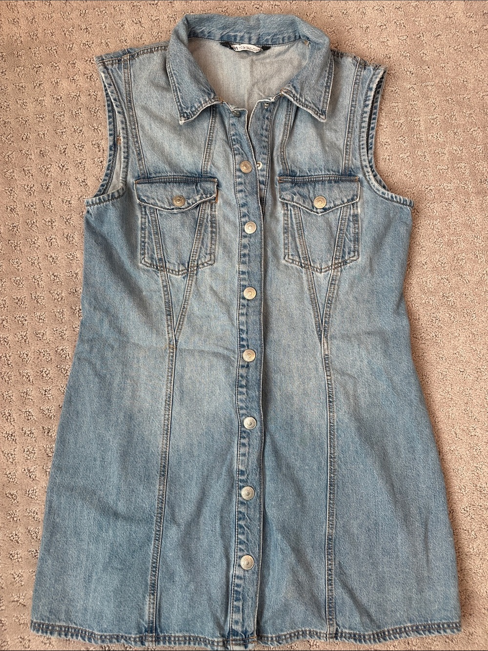 Zara Light Blue Denim Mini Dress